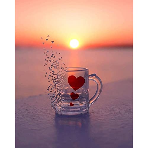Diamond painting salon et chambre motif lever du soleil 40x100cm