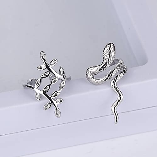 Fibo Steel 20Pcs Ear Cuffs Earrings Set For Women Non-Piercing Dainty Cartilage Ear Clip On Wrap Earring Set Adjustable Silver Plated #TOP6