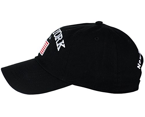 Nyfashion101 New York Usa Flag Embroidered Adjustable Low Profile Cap, Black #TOP2