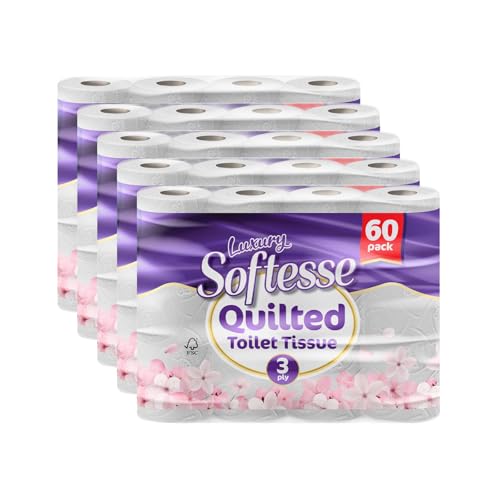 Softesse 3 Ply Toilet Paper, 60 Rolls