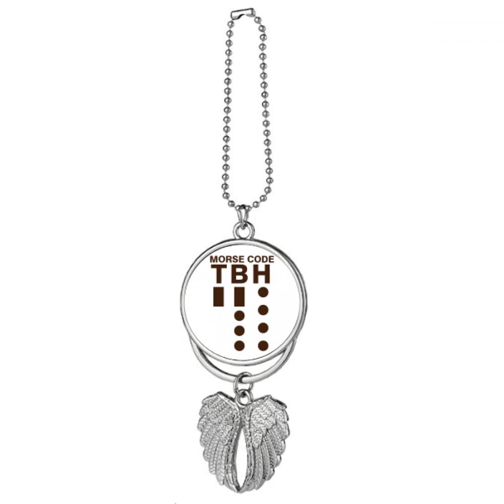 Morse Code Honestly Expressed Point Line Silver Wing Car Pendant Decoration