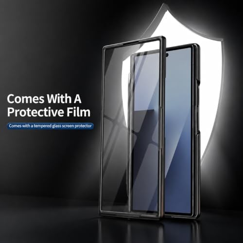 Image of amazon basics Armor Case for Samsung Galaxy Z Fold 8 Ultra with 360 Rotating Ring Stand, Built-in Screen Protector, Hinge Protection, and Included Stylus Pen (Matte Black)