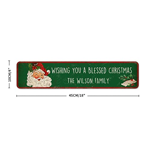 Wodevor Metal Signs Outdoor My First Christmas Customized Street Sign 4X18 Inch New Year Christmas Decor Art Tin Sign Vintage Metal Tin Hanging Wall Plaque Kitchen Metal Signs #TOP2