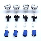 Arcity 4 PcsLot 30mm Arcade LED Push Buttons 12V Illuminated Lit Start Select PS Turbo Pattern with