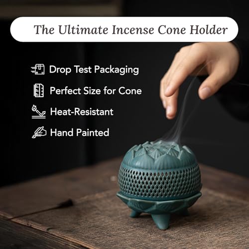 Image of Ekhasa Ceramic Dhoop Dani Loban Burner Holder Stand for Home | Dhup Kapoor Dani for Puja | Sambrani Dhoop Holder | Dhuni Burner Samrani Dhoop Batti Stand for Pooja | Dhup Stand Incense Oud Burner