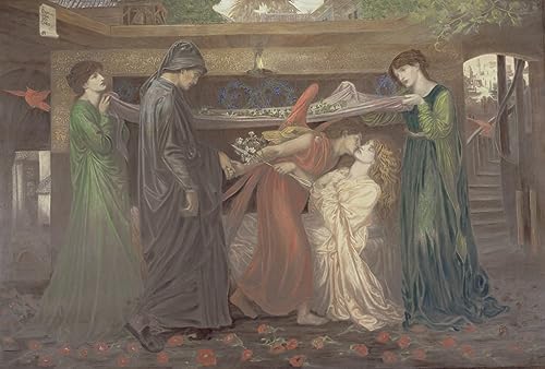 Image sur toile Le Rêve de Dante Rossetti affiche impression d'art 60x90cm