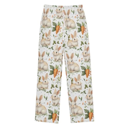 Cute Rabbits and Carrots Boys Pants for Kids Jogger Pants with Pockets S