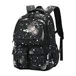 Bansusu Galaxy Boys Backpacks for School Kids Elementary, Water-resistant School Bags Bookbags Backpacks for Children Boys, A3-Black
