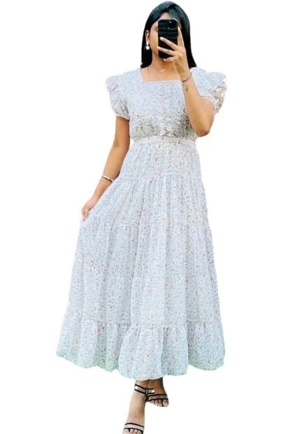Image of Elegant Women's Georgette A-Line DressSS