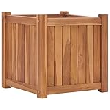 ZEYUAN Arriate, Macetas para Flores Y Plantas, Jardineria Maceteros, Huerto Urbano Terraza, Mesa De Cultivo, Mesa Cultivo, de Madera Maciza de Teca 40x40x40 cm