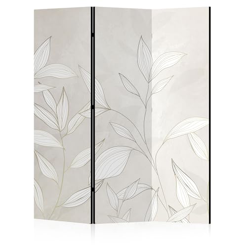 LUMASOUL Separe Divisorio Interno Monofacciale - Paravento da Interno 3 Pannelli Divisorio per Ambienti - Divisori per Interni con Motivo Feuilles - 135x172 cm