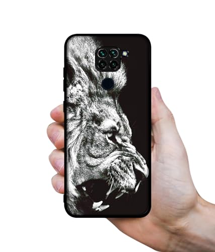 Image of Angry Lion Design Premium 2D Printed Metal Back Case Cover for Mi Redmi Note 9 4G