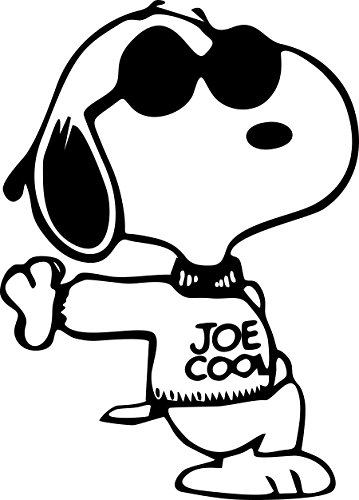 So Cool Snoopy Joe Cool Vinyl 5 Tall Color Black Decal Laptop Tablet Skateboard Car Windows Stickers Amazon In Home Kitchen