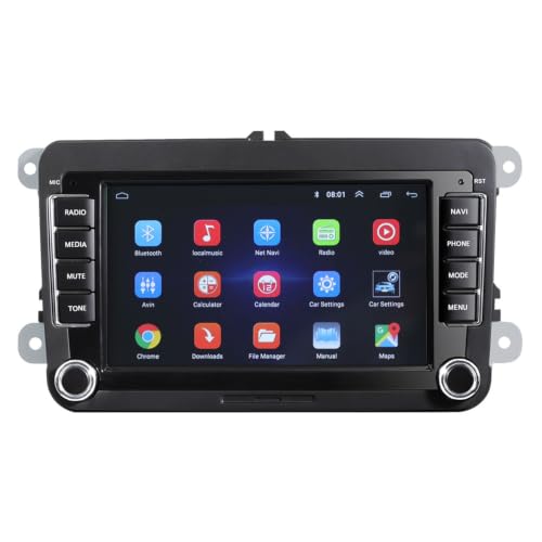 Autoradio 2 DIN Android 15 avec Bluetooth et Android Auto pour Volkswagen Golf Passat Caddy
