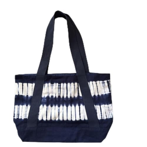 トートバッグ 有松絞り 白 紺 - ノーブランド品 - 商品画像