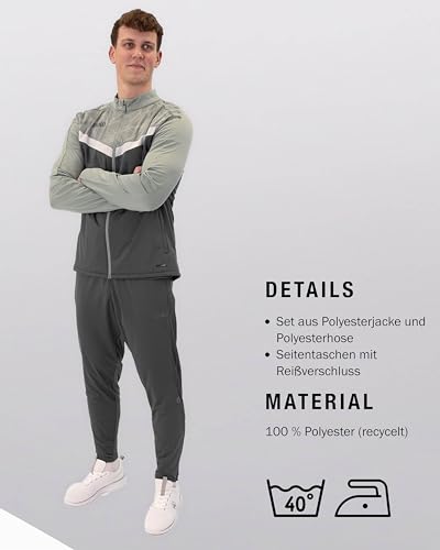 JAKO Unisex Polyesteranzug Iconic, anthra light/mintgrün/soft grey, 4XL – Ansicht 4