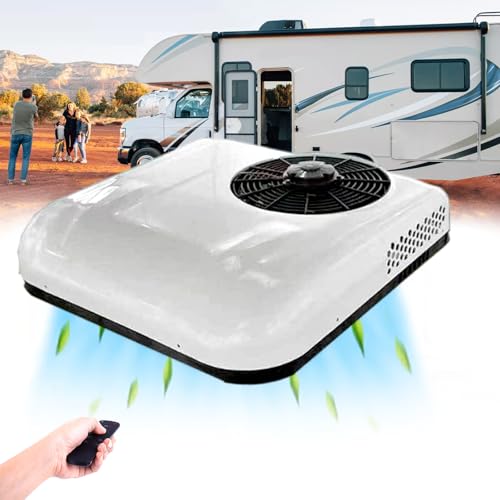 Aire Acondicionado DC RV 7500 BTU, Aire Acondicionado De Estacionamiento: Enfriamiento Rápido 3s, Control Remoto, Arranque Con Un Clic, Unidad De Aire Acondicionado Universal Para Camión/Autobús,12V