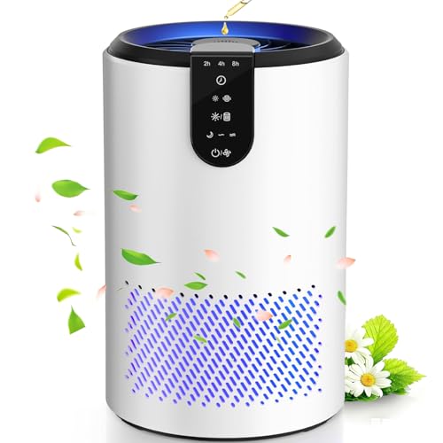 Air Purifiers for Bedroom, Hepa Air Purifiers for home Up to 538 Ft²/h, Small air purifier with 3-in-1 Filter for Dust Dander Odors Smoke with Timer, Sleep Mode for Office Kitchen
