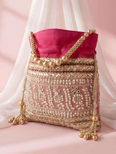 Image of Adiva Potli Handbags For Women | Potli Bags For Ladies For Wedding | Potli Bags For Women | Wedding Bags For Woman | Batwa Potlis Hand Bag | Designer Potli Bag For Ladies For Marriage