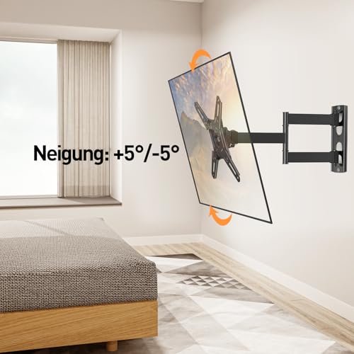 ELIVED TV Wandhalterung Schwenkbar Neigbar, Fernseher Wandhalterung Ausziehbar für die meisten 14-42 Zoll LED, LCD, OLED TVs bis zu 20kg mit Max VESA 200x200mm, Monitor Halterung EV012 – Bild 5