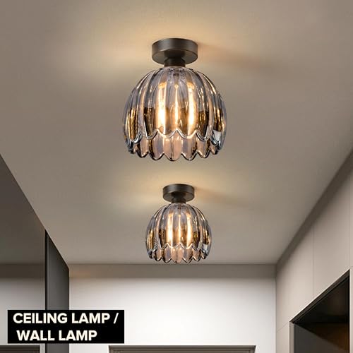 GO&SO Grey Tulip Glass Lamp Shades 3Pcs,4.33" D x 4.13" H,1.3 lb by GO&SO - Used condition - Image 9