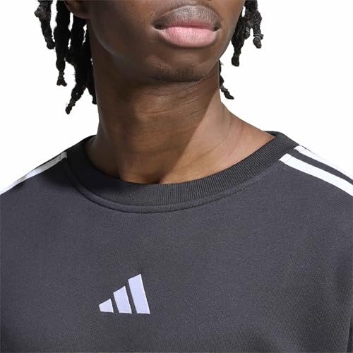 adidas Homme Essentials 3-Stripes French Terry Sweatshirt, Black/White, XXL
