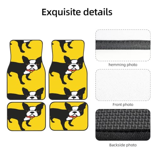 Juego de 4 alfombrillas para coche de bulldog francés accesorios antideslizantes universales 3