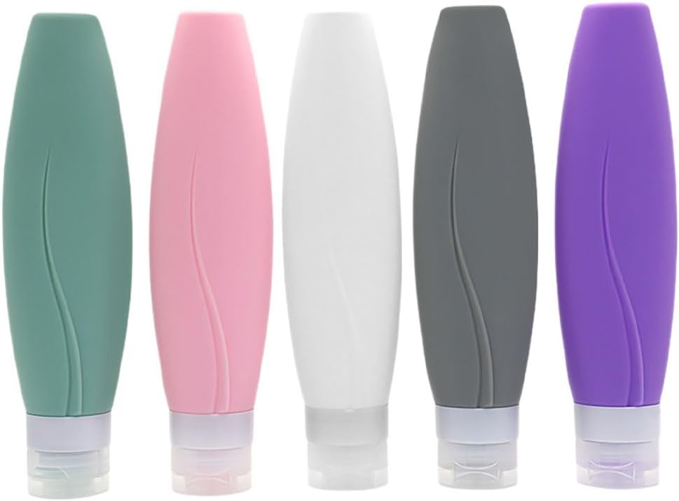 VALICLUD 5pcs Silicone Travel Bottles: 150ml Leakproof Refillable Containers For Toiletries Portable Bottles For Shampoo Conditioner Lotion And More