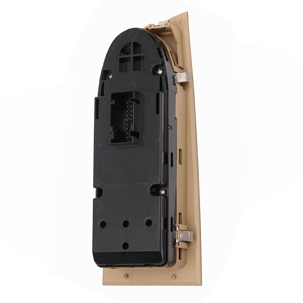 Botón de interruptor maestro de ventana eléctrica Kacepar, botón de ventana eléctrica, botón maestro de control de ventana beige compatible con BMW E90 E91, 61319217331