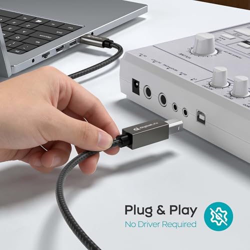 DigitalLife 2M USB-C zu B MIDI-Interface-Kabel für MIDI-Keyboard, Controller, Synthesizer, Audio-Interface und Mehr, Kompatibel mit Windows, macOS, Linux - (Modell-Nr.:MIDI-CB200-II)