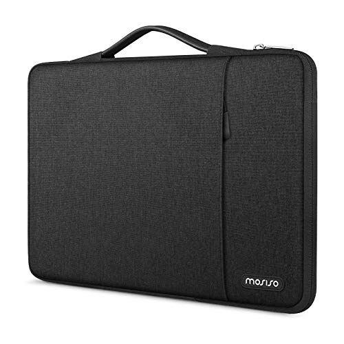 Mosiso 360 Protective Laptop Sleeve Compatible With Macbook Air/Pro, 13-13.3 Inch Notebook, Compatible With Macbook Pro 14 Inch 2023-2021 A2779 M2 A2442 M1, Vertical Bag With Handle&Pocket, Black #TOP13