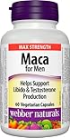 Webber Naturals Maca for Men, 60 Capsules, Contains Organic Maca & Testofen Fenugreek, Men's Health Support, Vegan