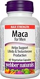 Webber Naturals Maca for Men, 60 Capsules, Contains Organic Maca & Testofen Fenugreek, Men's Health Support, Vegan