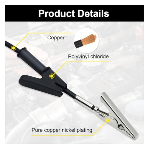 Image of 2PCS 4mm Banana Plug to Alligator Clip Test Lead Wire Cable Set - 3.3Feet Jumper Wire Electrical Test Leads with Alligator Clip for Multimeter Oscilloscope Automotive Battery Testing