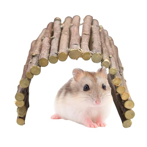 BDKMMS Bendable Bridge Hamster Toy, Guinea Pig Wood Tunnel Small Animal Cage Accessories for Guinea Pig, Chinchilla, Dwarf Rabbit, Hedgehog