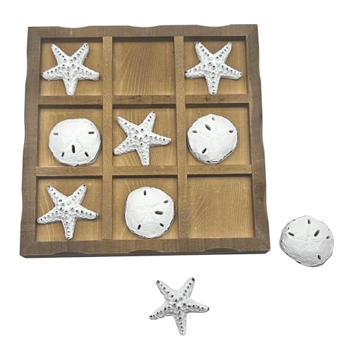 Juego de Mesa Tic Tac Toe de Madera con Tema de Playa miniatura 3
