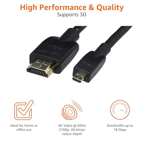 Image of AmazonBasics Premium Flexible HDMI Cable and Micro HDMI Adapter, 6 Feet, Black