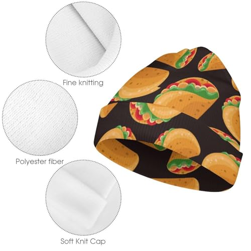 Taco Kids Beanie Hat for for Girls Boys Children Cap Winter Knitted Chemo Cancer Headwear Accessories Gifts Decoration Black 5