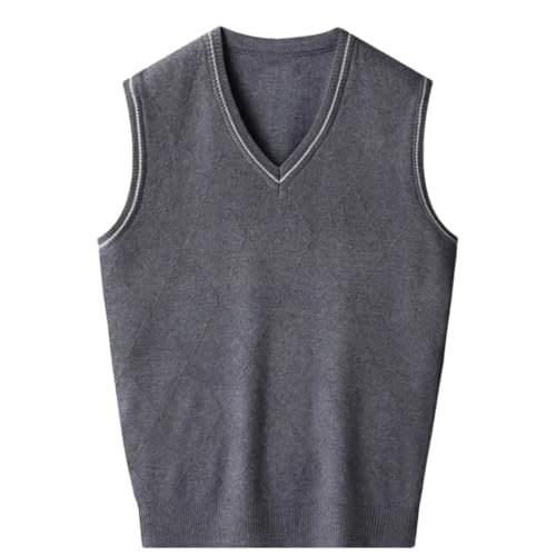 Fulbant Men'S Patchwork Knit Vest Argyle Casual Sleeveless Sweater Classic Waistcoat