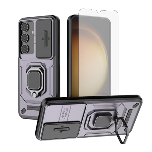 Coque Samsung S25 Plus blindée à béquille et cache objectif