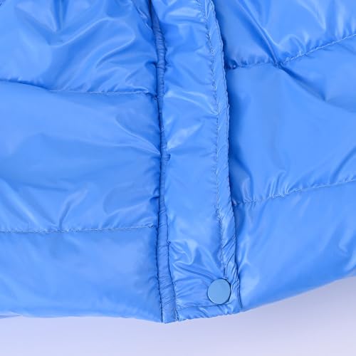 Image of Teen Kids Leather Puffer Jackets Winter Waterproof Fleece Lined Down Coats Boys Girls Padded Warm Quilted Outwear