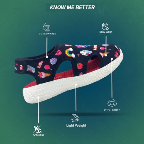 Image of KazarMax Kids Boys and Girls Lightweight | Comfort | Easy Slip-On | Breathable | Printed Sandal