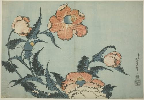 Image sur toile Coquelicots Katsushika Hokusai pour créer une ambiance zen