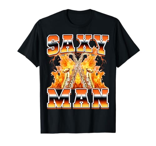 Saxy Man Saxofonista Saxofonista Saxofonista Estilo Bootleg de los 90 Camiseta