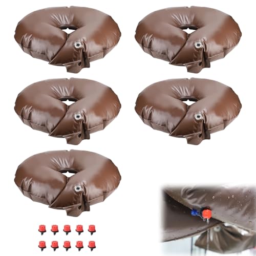 LALAGO 5 Piezas 56L Bolsa de Riego para Arboles, 56L Anillo de Riego PVC Resistente a Los Rayos UV, Riego Automatico Anillo de Riego, Anillo Riego Arboles para Árboles Frutales, Árboles Jóvenes