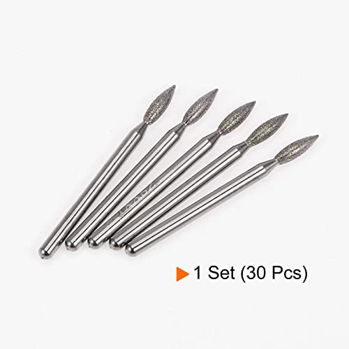 Set de 30 fresas diamantadas para esmerilado 3mm miniatura 3