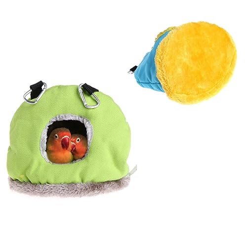 Image of Warm Bird Nest Hammock for Parrots Small Pets Creative Bed Cage Accessory Small Size Green Ideal Bird Toy for Conures and Cockatiels