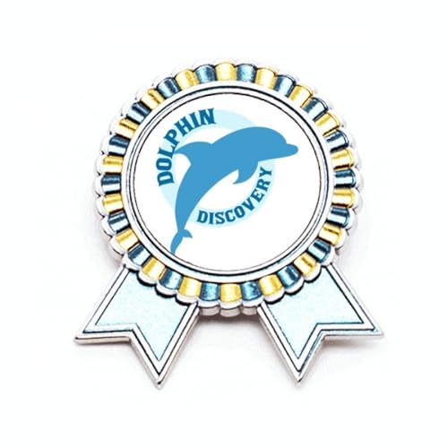 Broche dauphin Blue Ocean accessoire mode en métal taille M pour veste et manteau femme