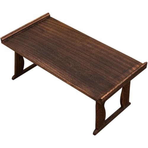 KQQKお盆用品法事ローテーブル折りたたみ式純木製お供え台仏前机供物台伝統工芸すっきりデザインブラウン黒檀風仏壇台経機無垢材コンパクト省スペース居間寝室和室オフィス寺院用組み立て簡単 (70*33*32)