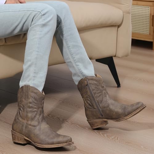 Women's Cowboy Ankle Booties - image 4